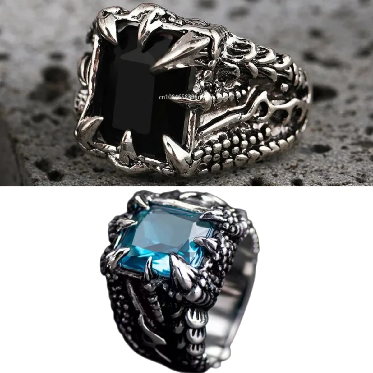Bague Gothique Dragon Avec Faux Rubis Et Diamant - Style Punk Rock Biker, Unisexe, Neuf