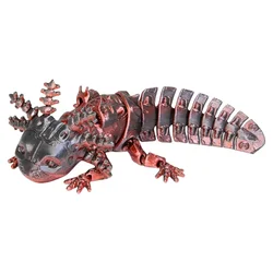 Articulated 3D Printed Axolotl Figurine for Stress Relief and Home Decor (Copper)