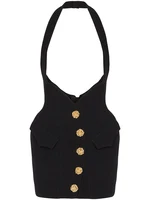 HIGH STREET Newest Fashion 2026 Designer Women's Rose Metal Buttons Halter Skirt - Image 2