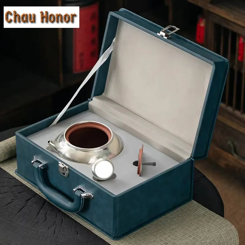 710ml Gilded Silver Sand, Zhuni Side Handle Teapot, Handmade Stove-top Teapot, Single-pot Purple Clay Teapot, High-end Gift Box