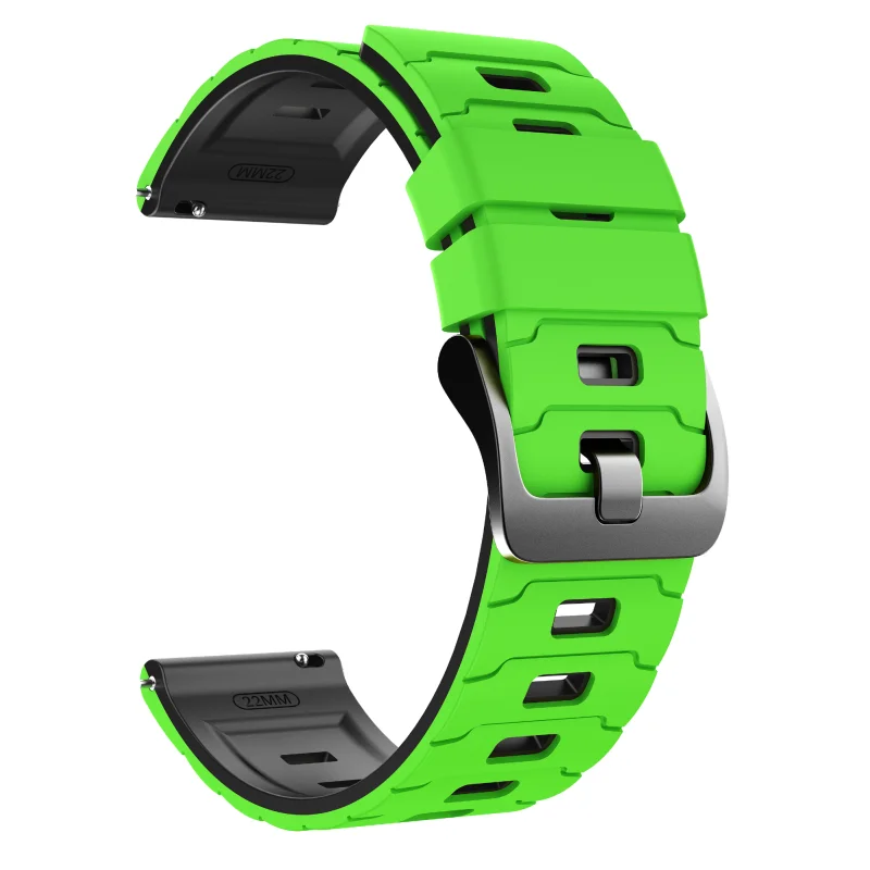 Versatile 22mm Sports Strap Replacement - Durable Rubber Bracelet