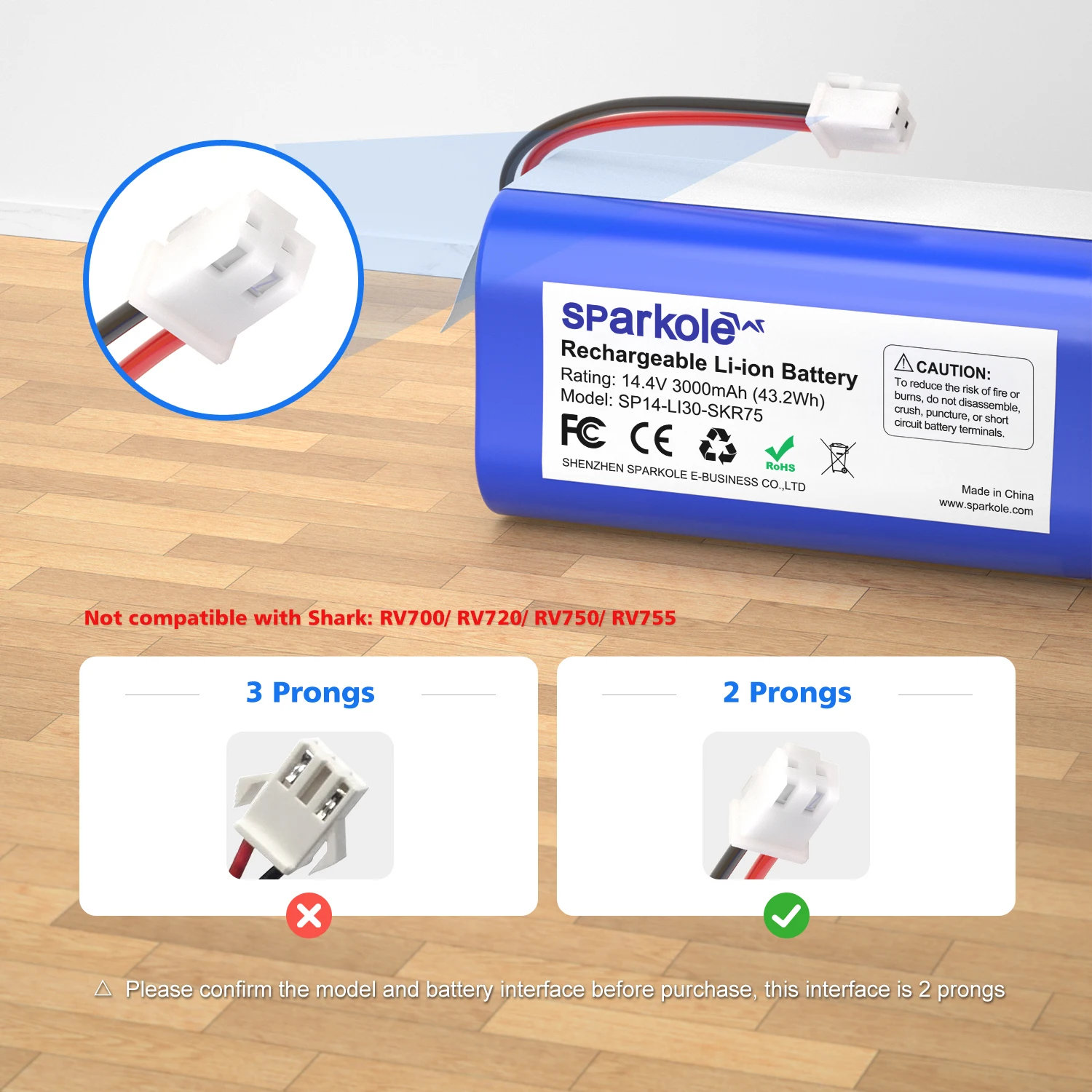 Replacement Battery Pack For Shark Ion Robot RVBAT850