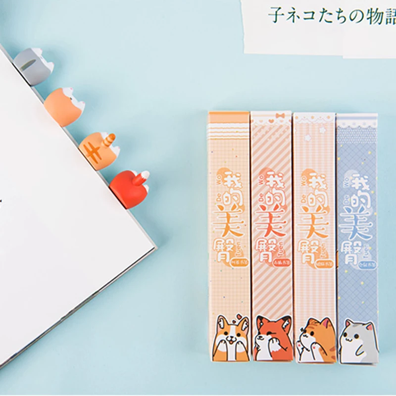 Cute Cartoon Cat Dog Hamster Fox Ass Bookmarks Kawayi Novelty Book Reading Item Creative Gift for Kids Children Stationery animal bookmark