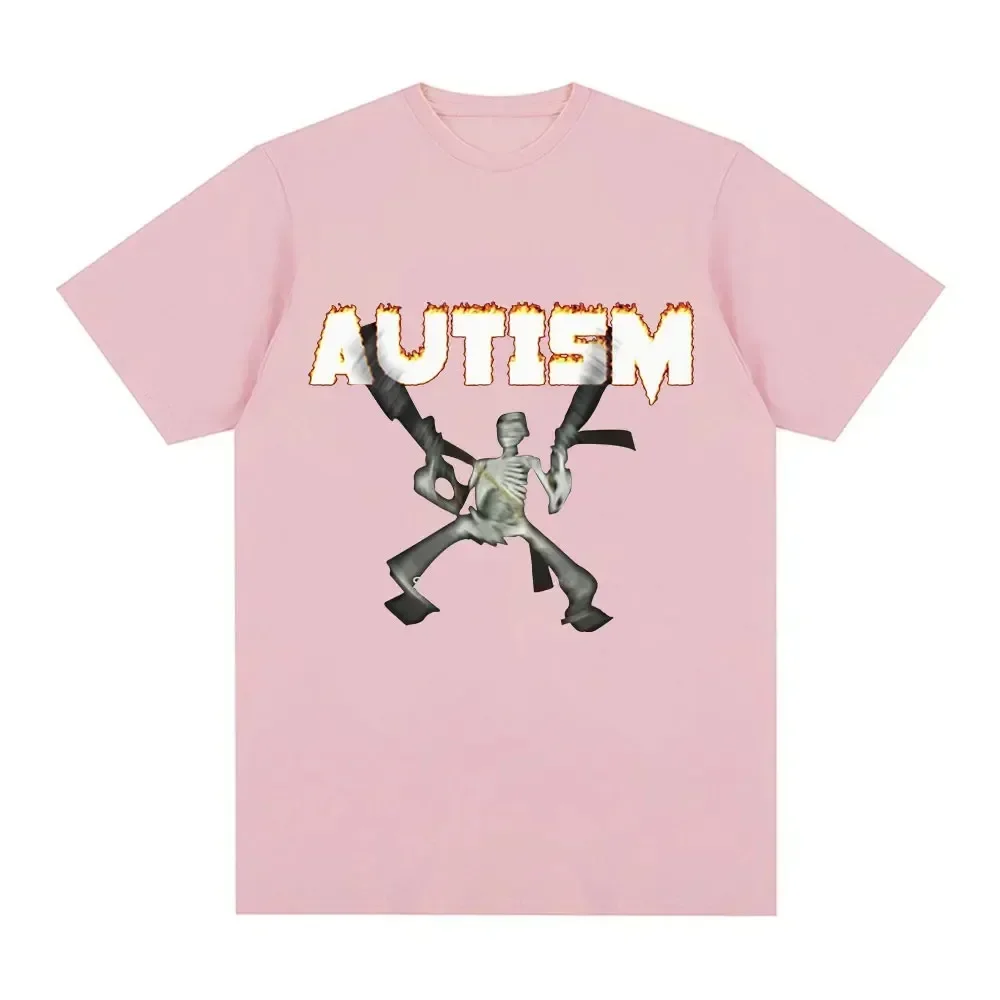 Autism Skeleton Meme Women Cotton T-Shirt Humor Funny Skull Printed T Shirt Short Sleeve Tshirt Oversize Streetwear Tee Tops 5