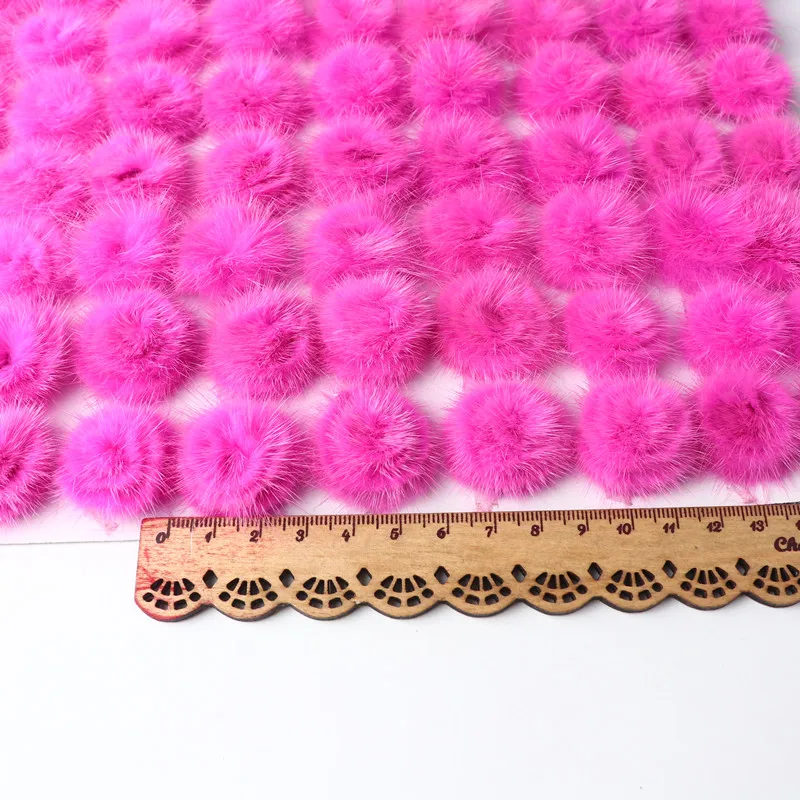 Color Pom Poms Bag Ornaments Real Plush Jewelry Fox Fur Ball Car Keychain Hairpin Diy Material Bag Handmade Accessories 2.5Cm jewelry making supplies pom poms craft supplies doll handmade accessories fluffy ball accessories craft supplies