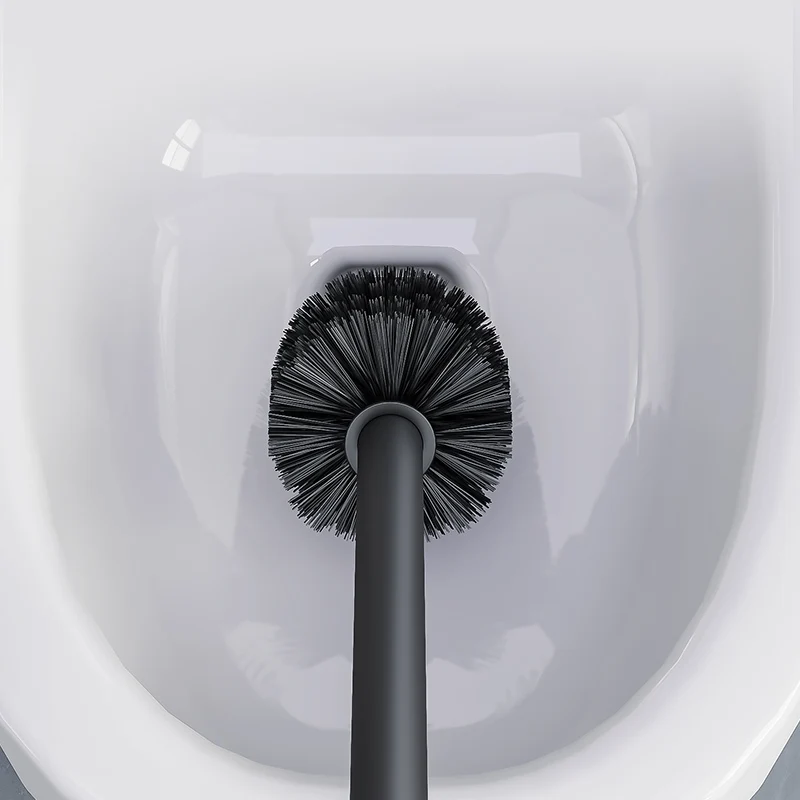Toilet Brush Set 1 PC Replacement Bathroom Cleaning White and Black Head Hold Tool