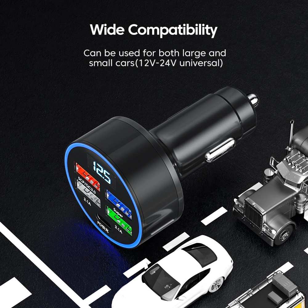 Olaf 150W Super Fast Car Charger Mobile Phone USB Type C Charger Car iphone Samsung Huawei Fast Charging Cargador Auto car charger,car phone charger,phone charger