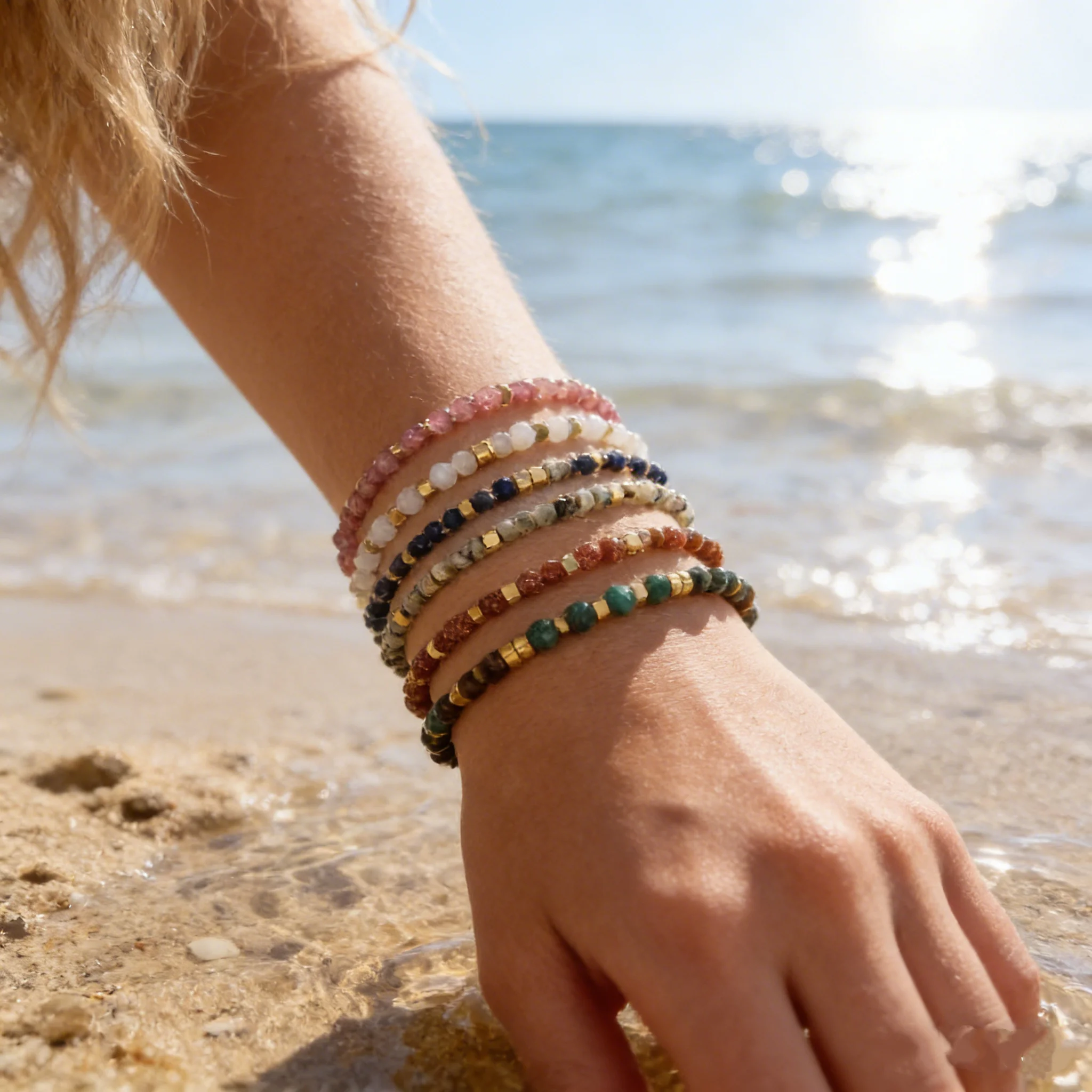 CCGOOD Naturstein-Armbänder, verstellbares Heilstein-Armband, Damenschmuck, 4 mm, facettierter Edelstein, Pulseras, bedeutungsvolles Geschenk – Detail 2
