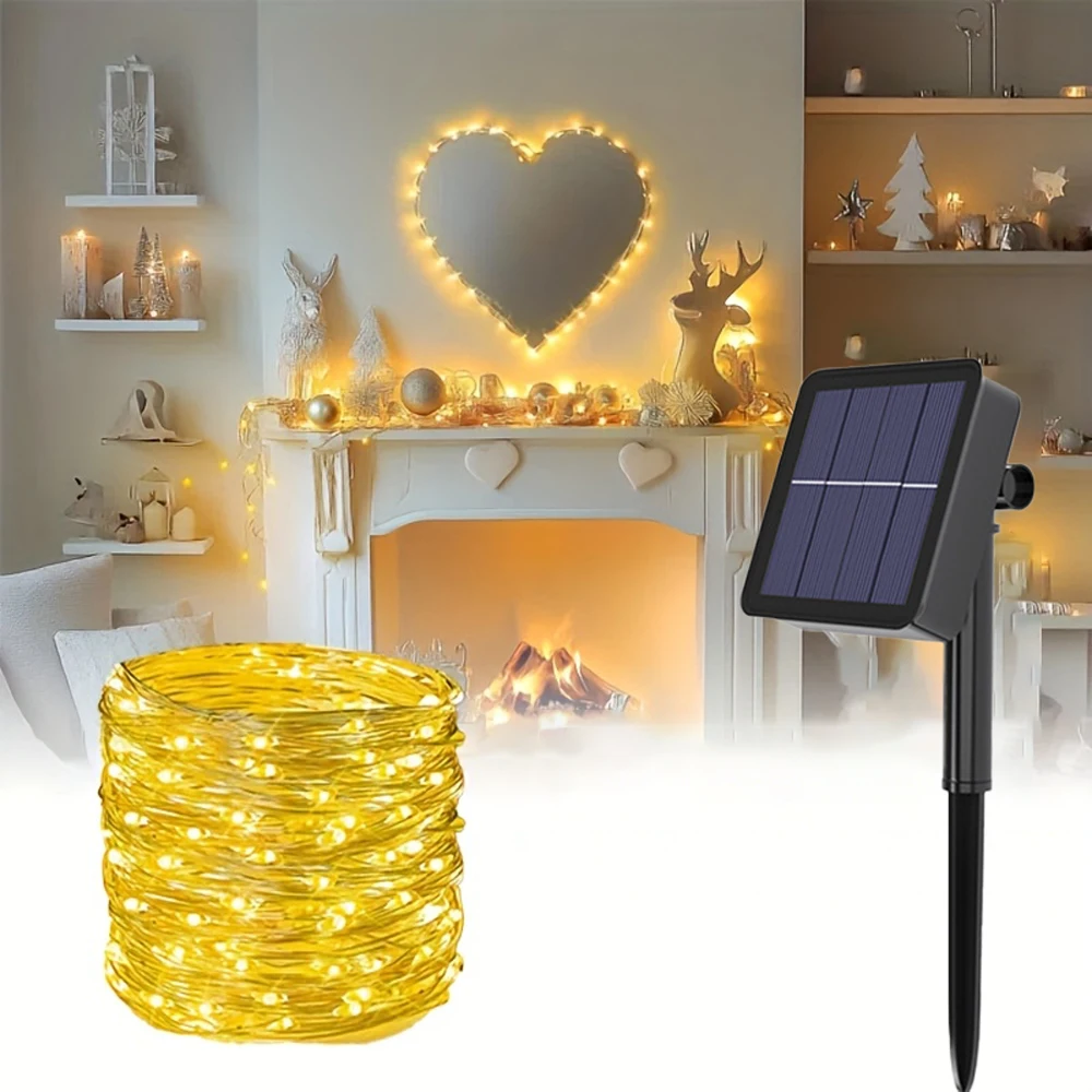 LED Solar String Fairy Lights - Outdoor Waterproof Decorative Pathway and Garland Lighting