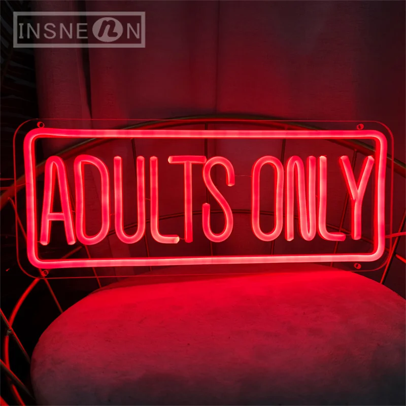 Adults Only Neon Sign Light LED Neon Light Wall Room For Bedroom Man ...
