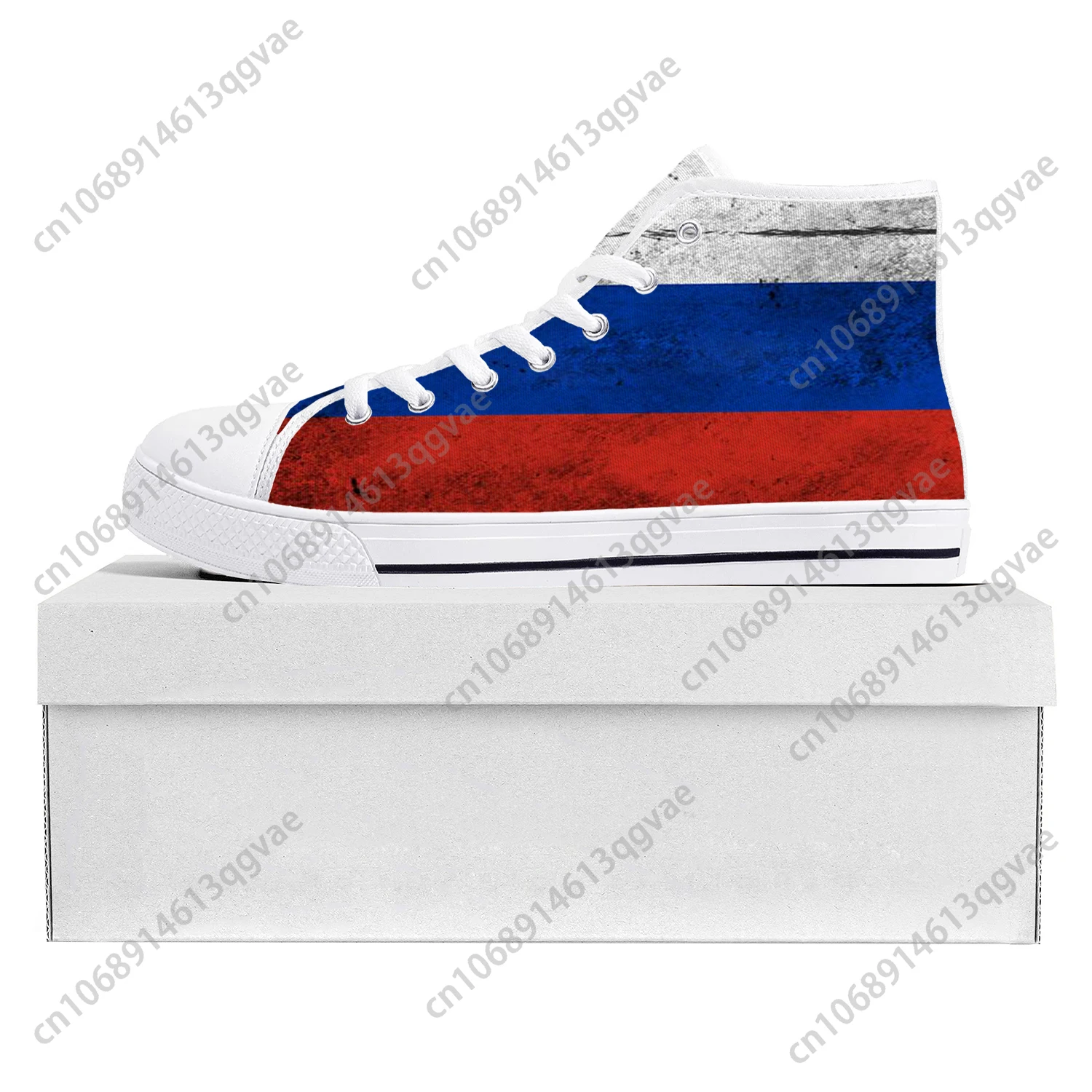 Russian Flag High Top High Quality Sneakers Mens Womens Teenager Canvas Sneaker Russia Casual Couple Shoes Custom Shoe