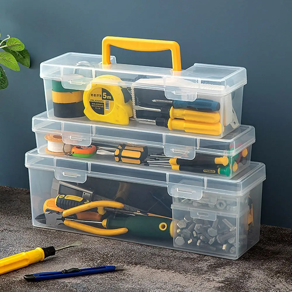 Transparent Hardware Tool Box Multifuntional Toolbox Plastic Parts Box Tool Organizer Household Storage storage box