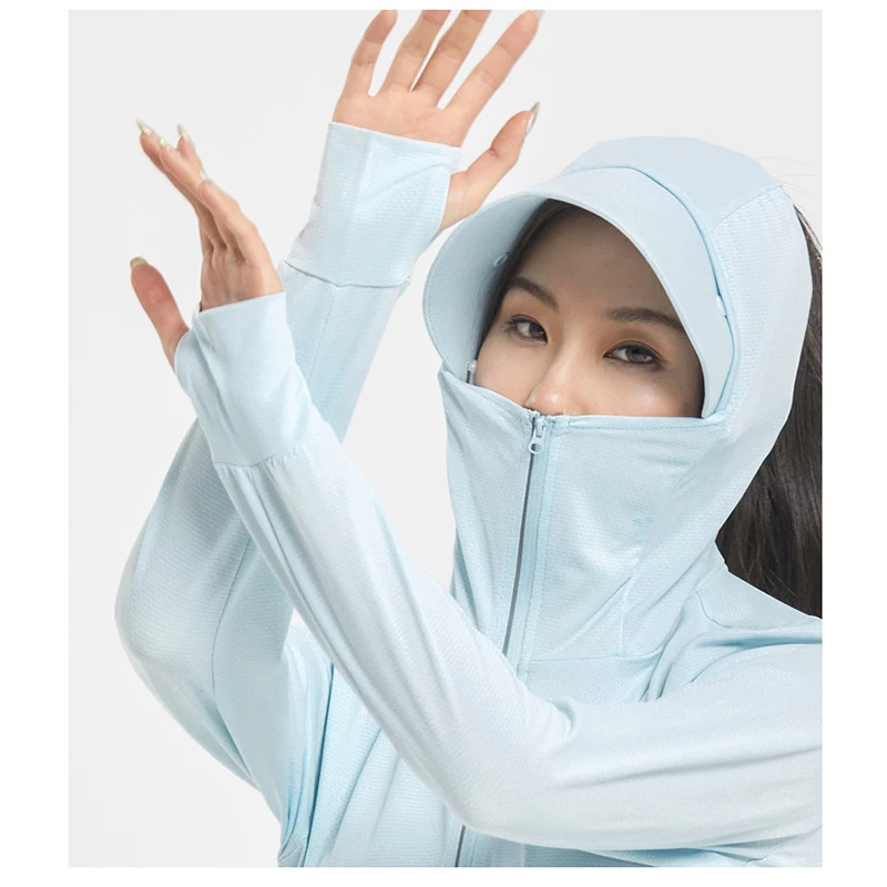 여성용 캠핑 낚시 셔츠, 긴 소매 하이킹 자외선 차단, SPF 50 + UV 티셔츠, 여행용 분리형 후드