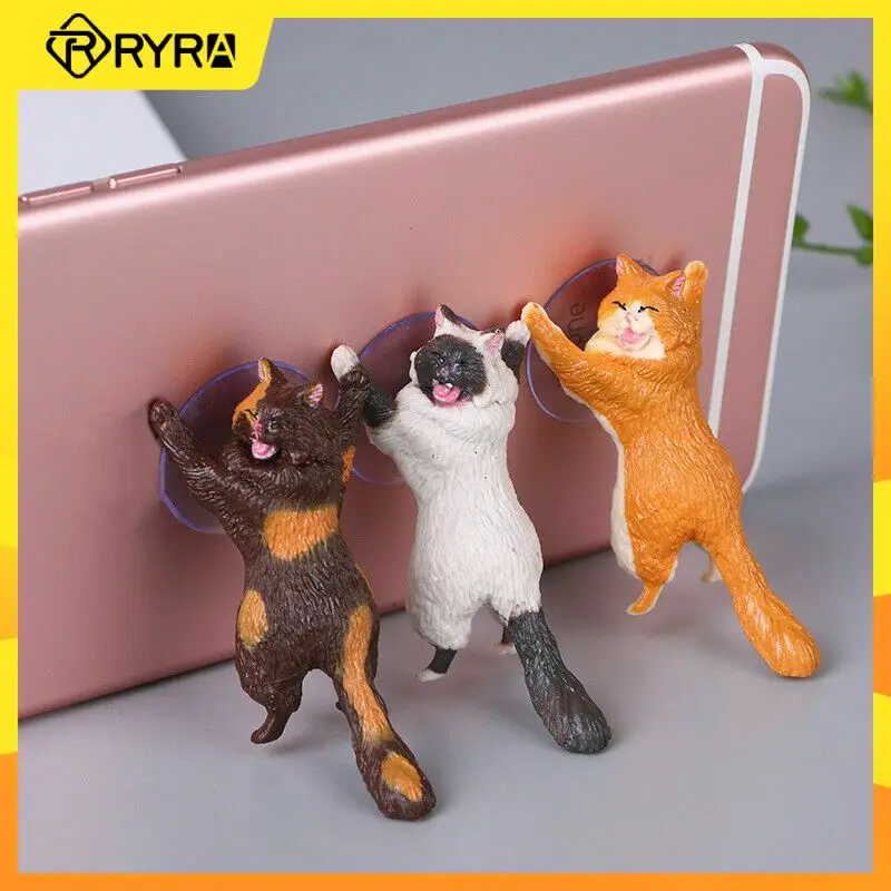 Ryra Universale Carino Gatto Supporto Cellulare Staffa Smartphone Resina Supporto Per Cellulare Supporto Per Cellulare Sucker Tablet Scrivania Sucker 