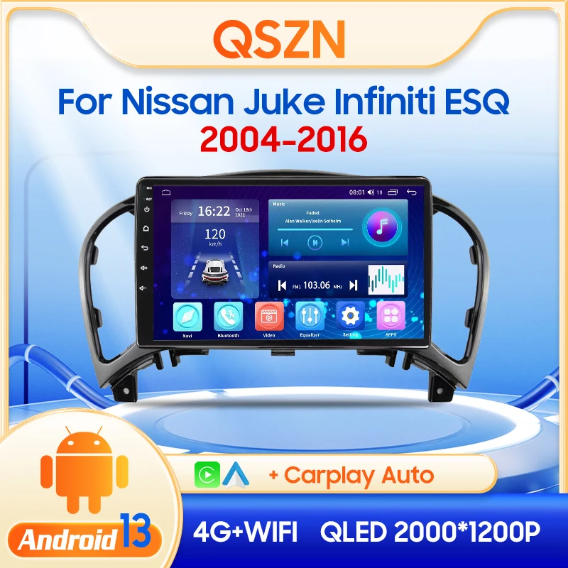 

QSZN For Nissan Juke YF15 2010-2014 Multimedia car Video Player 2din Android 13.0 Car Radio GPS Navigation 4G Carplay Head unit
