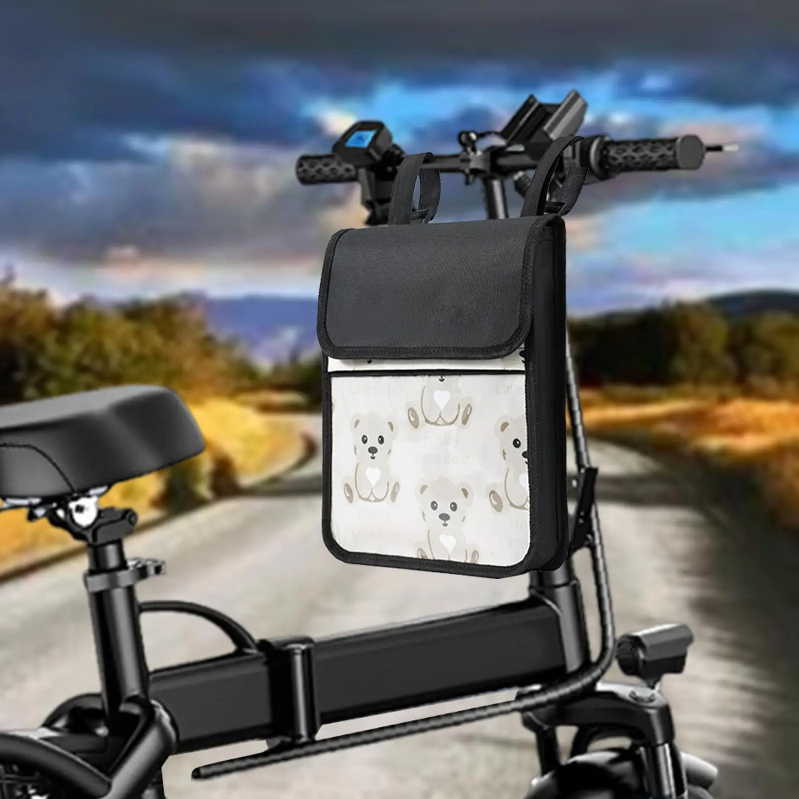 Bike Handlebar Bag Accessories Adjustable Outdoor Riding Cartoon Polyester Easy to Install Waterproof for Scooter Motorcycle Bike Handlebar Bag Accessories Adjustable Outdoor Riding Cartoon Polyester Easy to Install Waterproof for Scooter Motorcycle