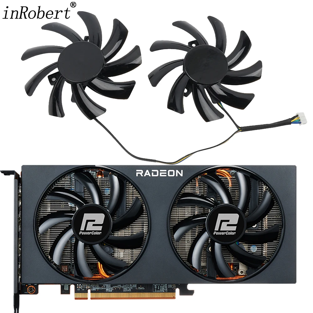 85Mm T129215Bu Rx 6700Xt Schede Grafiche Ventola Per Powercolor Fighter Amd Rx 6700Xt 6600Xt 6600 Rx 5700 5500 Xt Ventola Di Raffreddamento