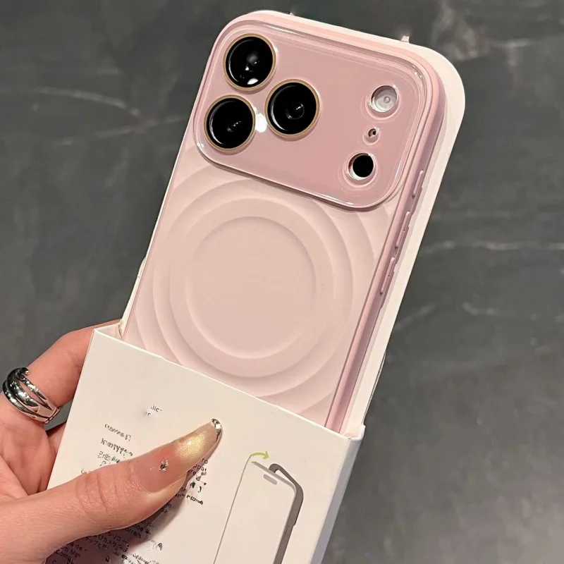 Luxury Glossy Shockproof Camera Case with Liquid Wave Pattern