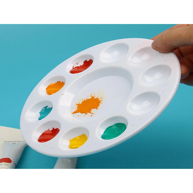 10 Holes Palette Artist Children Students Color Mixing Tray Portable Painting Tools paint tray color palette watercolor palette