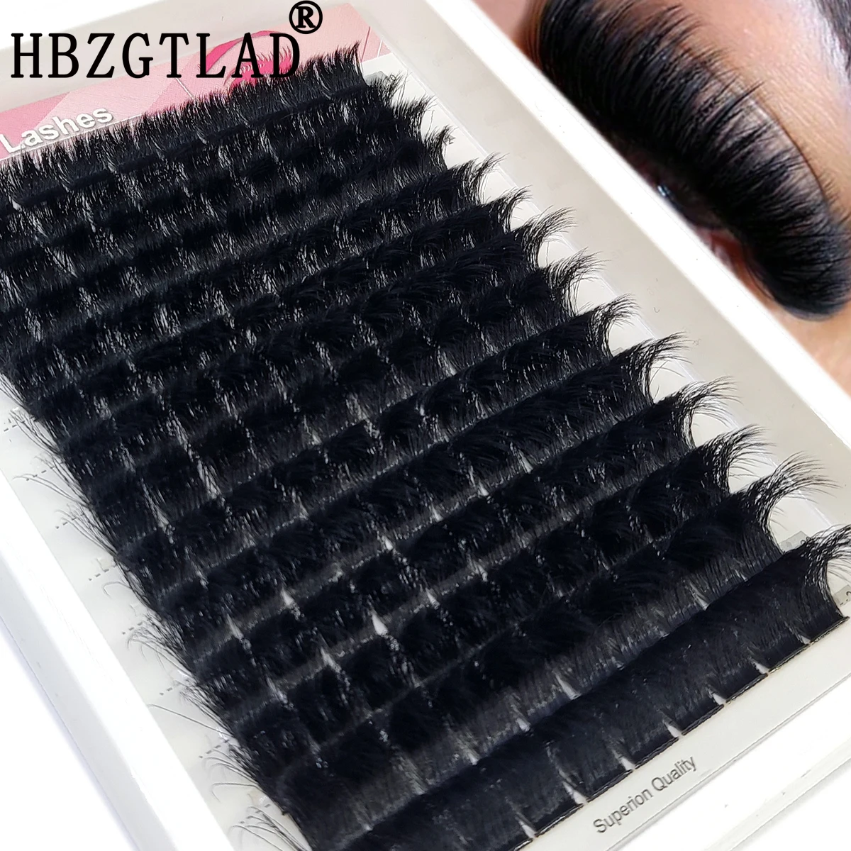 Neue 8D Luxus Flauschige DIY 80D-300D Wimpernbüschel 10-20mm Gemischte Länge Wimpernverlängerung 0,07mm Russische D-Curl Dicke Wimpern – Detail 9