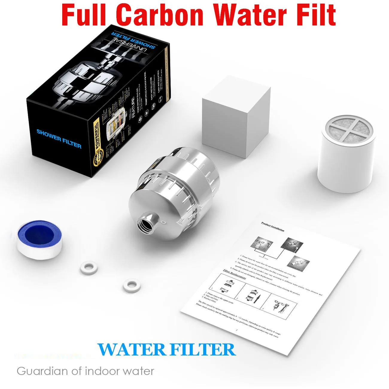 Premium 15-Stage Shower Water Filter - Eliminates Chlorine & Heavy Metals, Softens Hard Water for a Luxurious Bath Experience