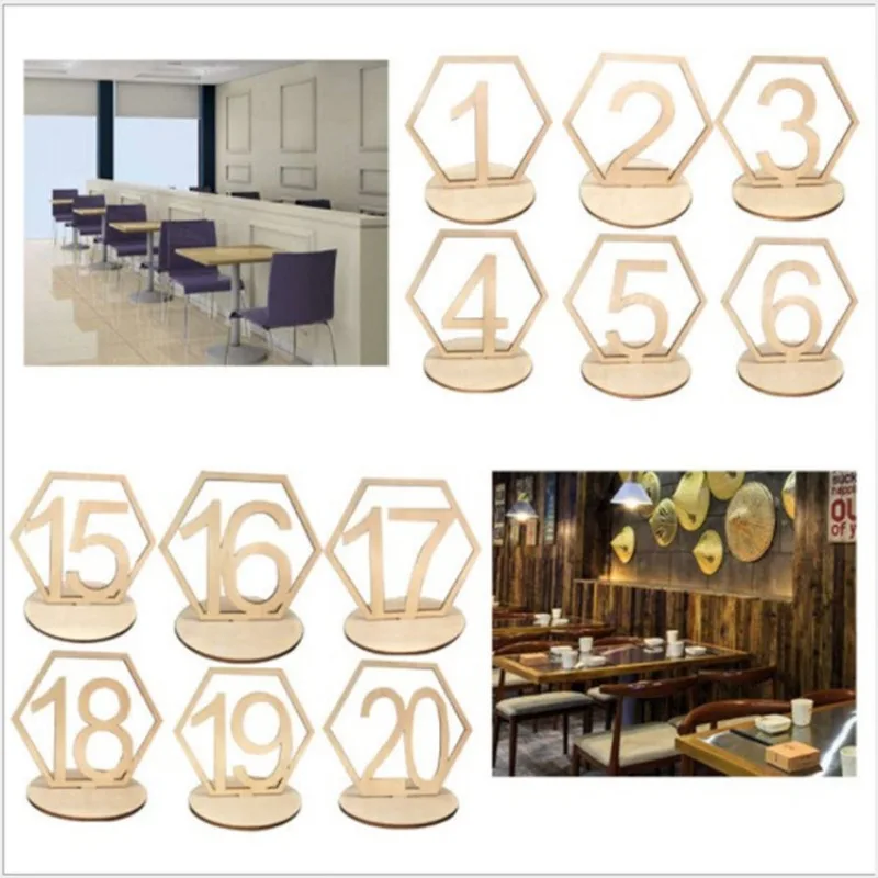 Wedding Decor Wooden Table Number Wedding Reception Name Tags Table Number Holder Decoration Supplies