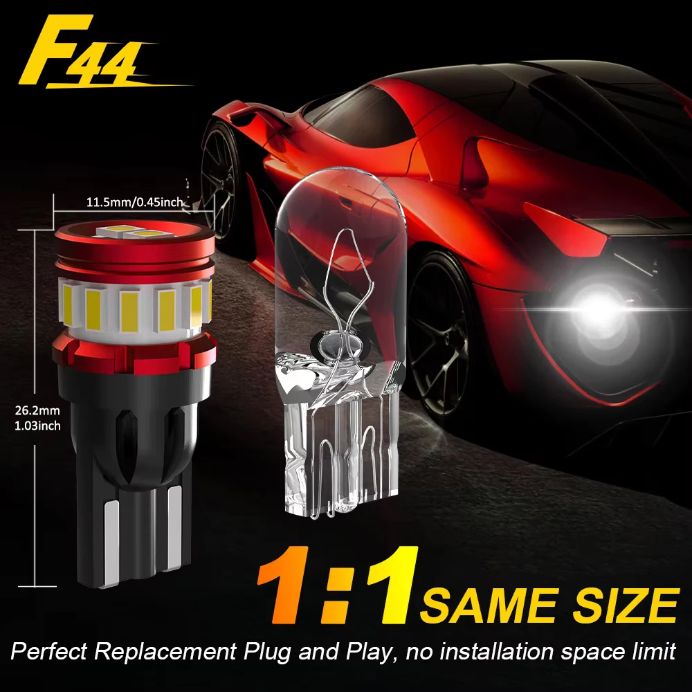 BMTxms 2PCS T10 194 W5W LED Canbus Motorcycle Position Parking