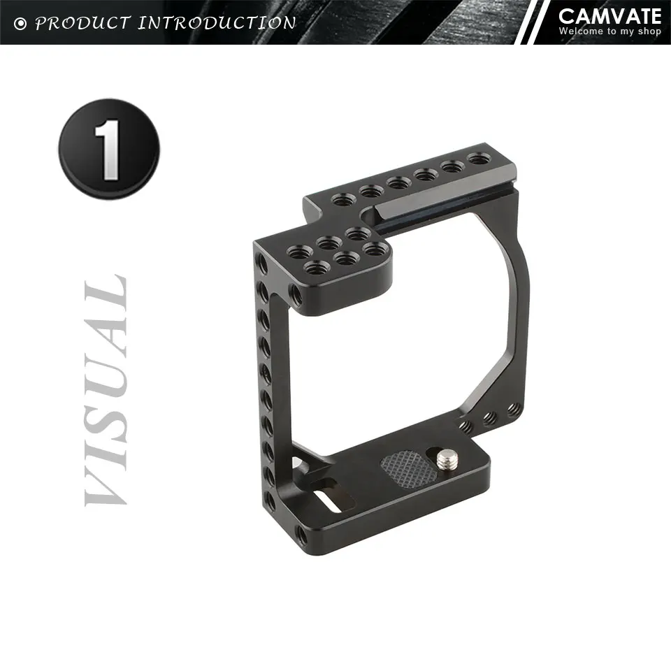 DSLR Camera Cage Rig With Quick Release NATO Safety Rail & 1/4"-20 Mounting Poin