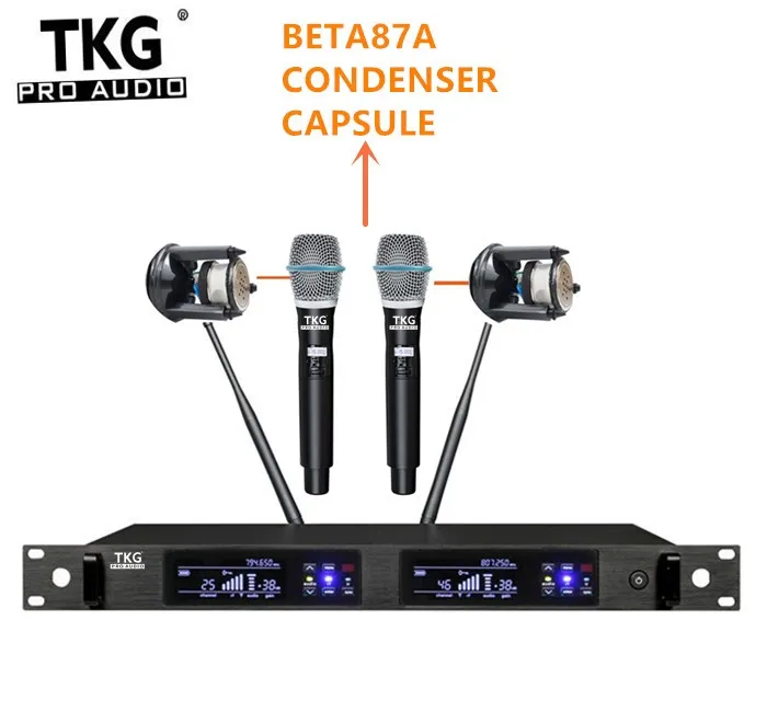 

TKG True Diversity QLX-24D BETA87 condenser headset lavalier outdoor performance stage wireless microphone professional uhf