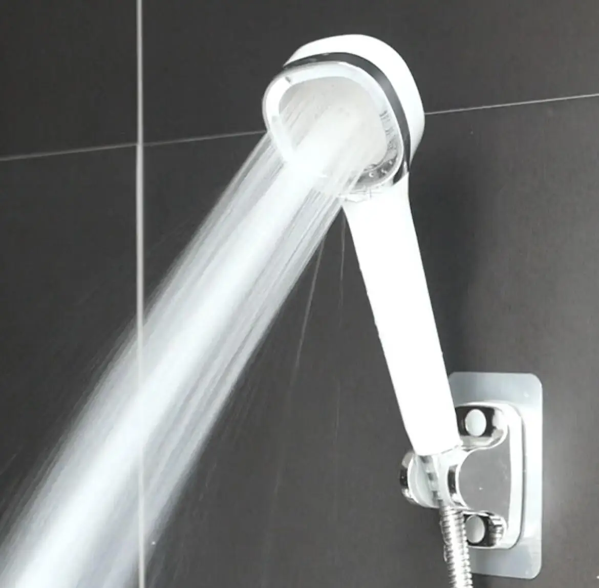 

New High Pressure Water Saving Rainfall Shower Head Bathroom Accessories ABS Chrome Holder Showerhead Bathroom Accessories