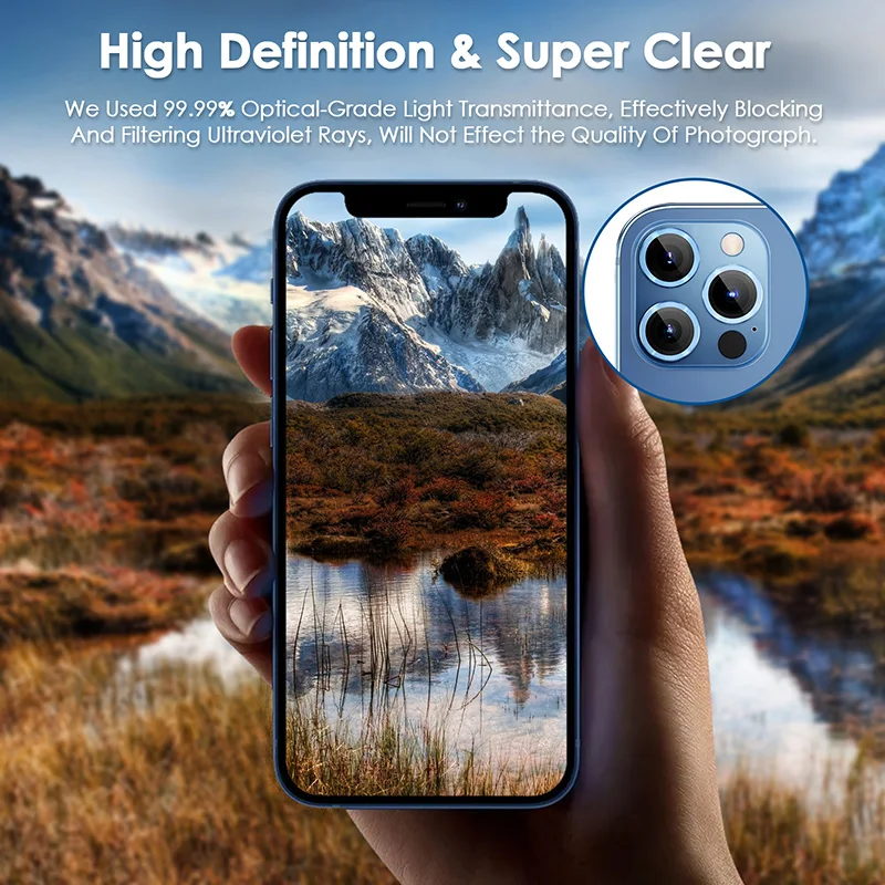 Universal Metal Ring Glass Camera Lens Protector