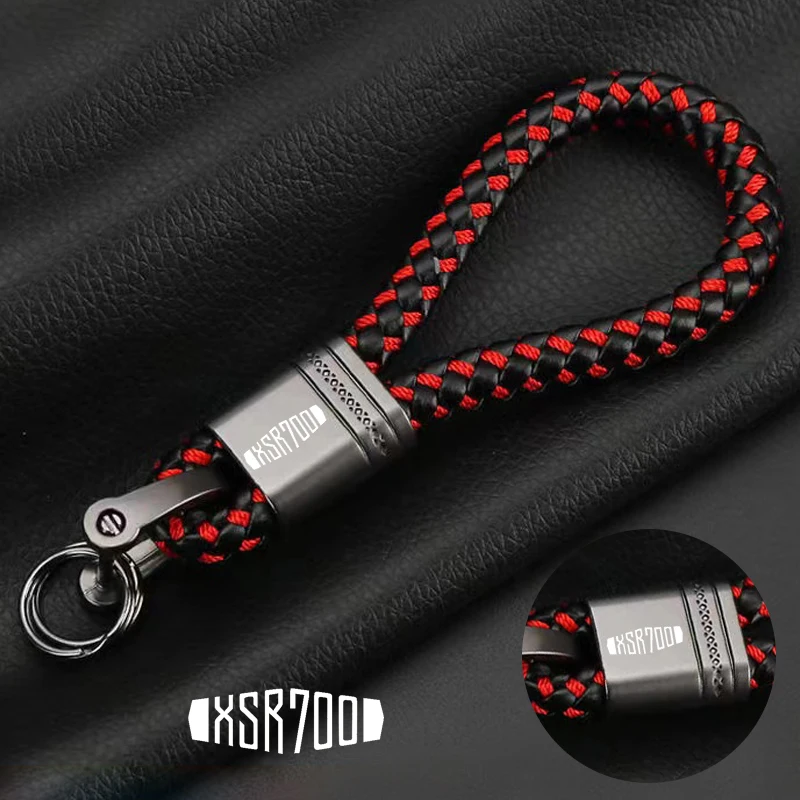 

For Yamaha XSR 700 XSR700 2017-2020 2021 2022 Accessories Custom LOGO Motorcycle Braided Rope Keyring Metal Keychain