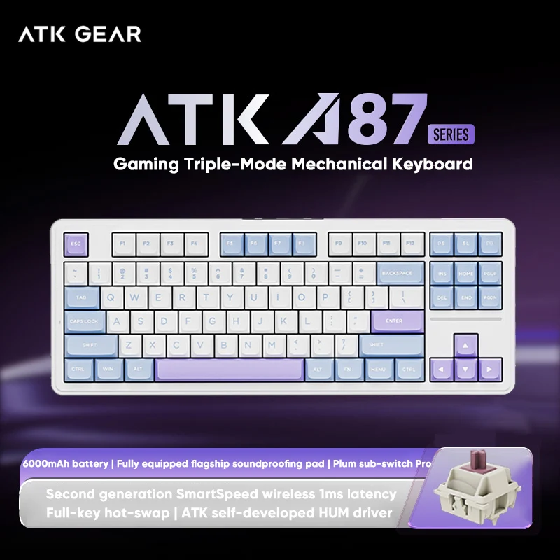 ATK A87 Pro Wireless Mechanical Keyboard 12000mAh BT 2.4G 1MS