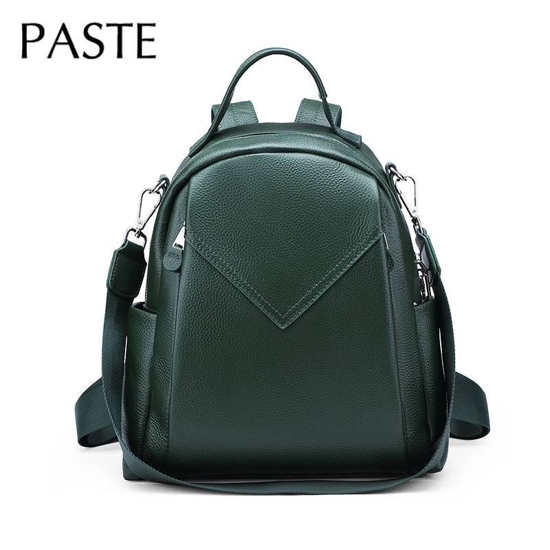 stylish backpack with water bottle holder Luxury 100% Genuine Cow Leather Women's Backpack for Travel Leisure Shoulder Bags Large Green Black Gray Daily Bagpack Stylish Backpacks luxury