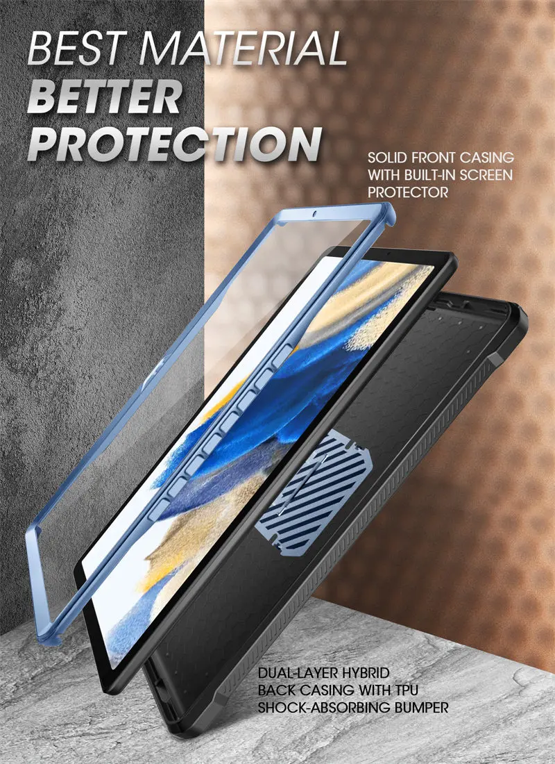 para samsung galaxy tab caso de polegadas supcase ub pro caso resistente robusto de corpo inteiro com protetor de tela embutido