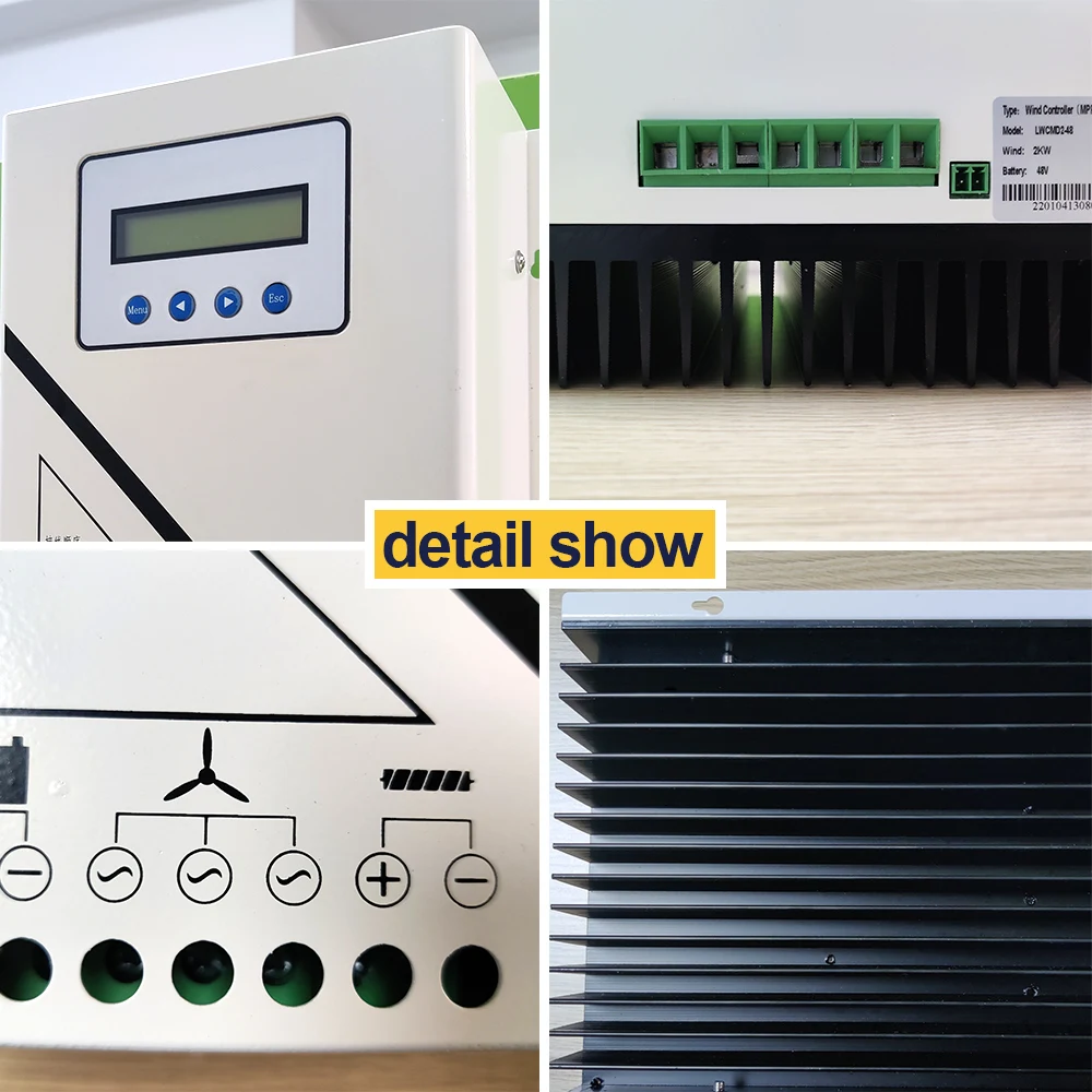 풍력 MPPT 덤프 부하 600W-2000W 12V/24V/48V GPRS 풍력 터빈 발전기 부스트 및 벅 MPPT 충전 컨트롤러