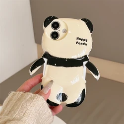 Cartoon 3D Panda Pattern Phone Case - Stylish Bumper Cover with Enhanced Protection - iPhone 12 Pro (Panda)