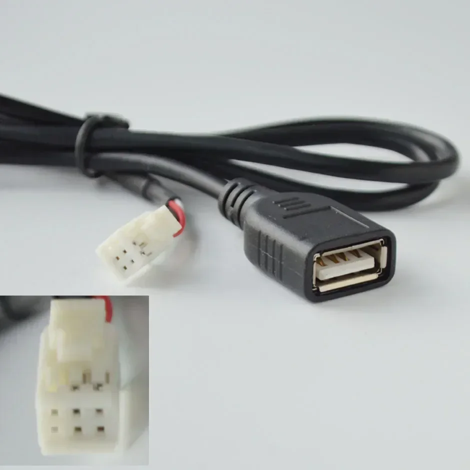 QXNY 멀티미디어 플레이어 와이어 하네스 플러그 커넥터 6핀 또는 4핀 듀얼 USB 인터페이스 케이블 어댑터 안드로이드 라디오 내비게이션용