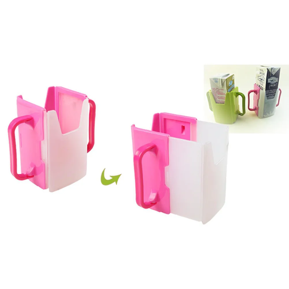 Function Adjustable Safe Toddle Practical Self-Helper Juice Milk Box Drinking Box Holder Cup For Baby Kids Handles Supply drinking box holder