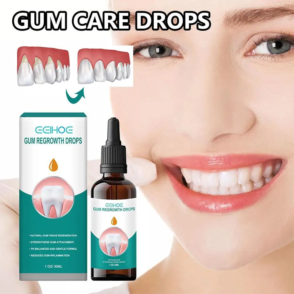 

New Gum Regrowth Drops Relieve Mouth Periodontal Gum Pain Treatment Bad Breat Antibacteria Oral Clean Care 30ml