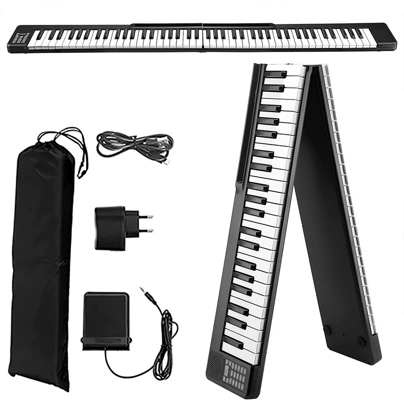 Portable 88 Keys Foldable Piano Digital Piano Multifunctional Electronic Keyboard for Student Musical Instrument