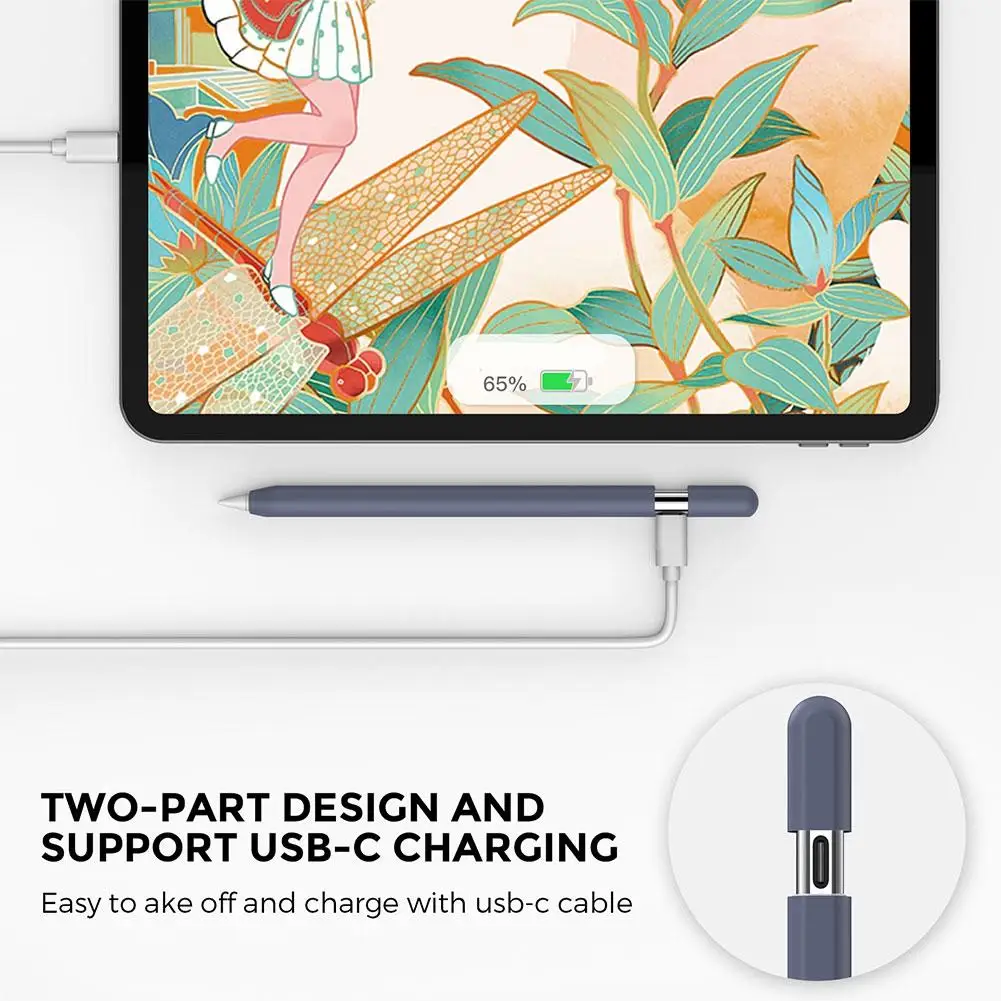 

Защитный чехол для Apple Pencil 3 Usb-c, нескользящий легкий мягкий силиконовый пенал с защитой от падения для Apple Penc W3O9