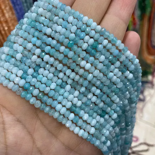 천연 석재 3*4MM 평면 Rondelle 스페이서 비즈 Jades 옥수 Turquoises Labradorite Diy 팔찌 2