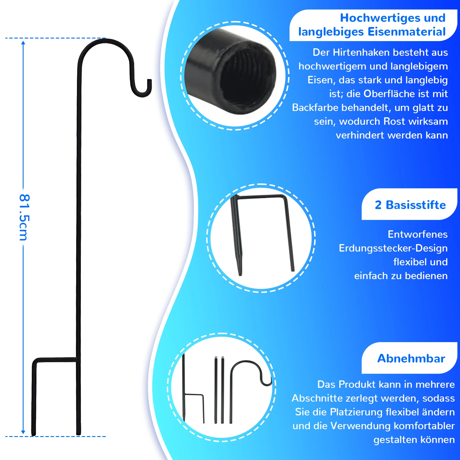 

4 шт. крючки для пастухов, прочный железный крючок для практического и универсального использования, крючок для пастухов