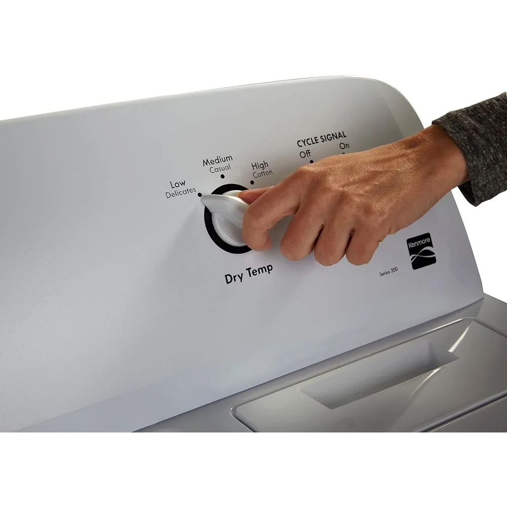29" Front Load Electric Dryer with Wrinkle Guard and 7.0 Cubic Ft. Total Capacity, White 3