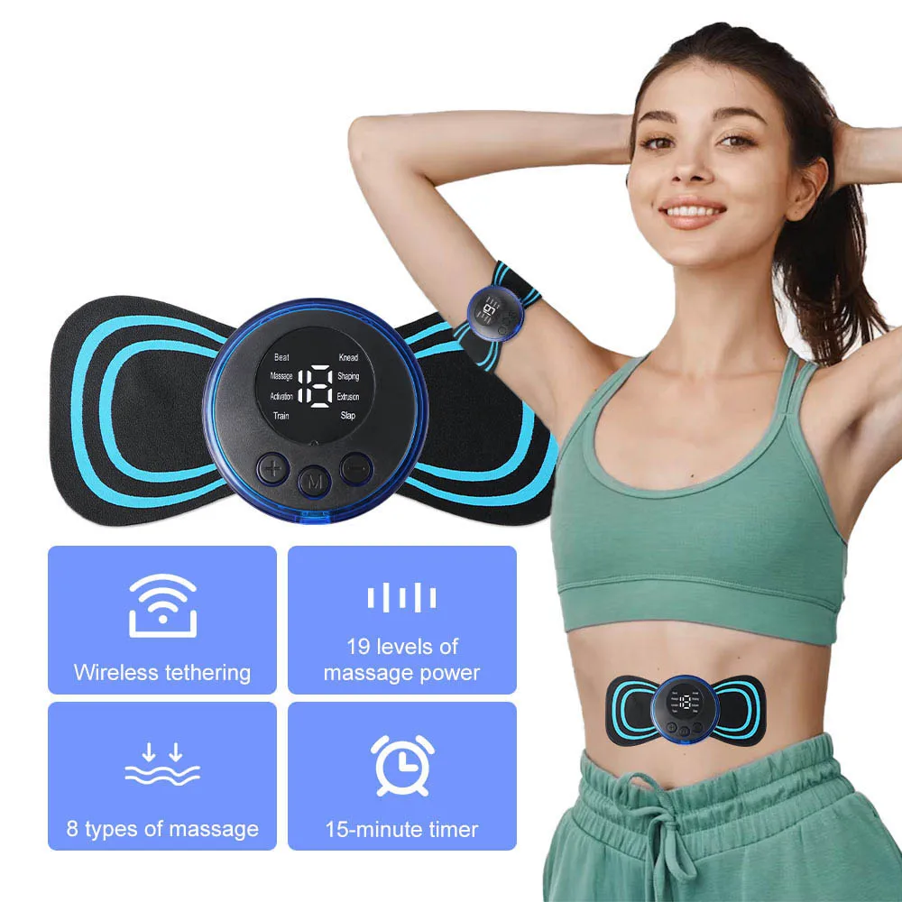 

Mini Neck Rechargeable Massager Electric Neck Massage EMS Cervical Vertebra Massage Patch 8 Modes for Muscle Pain Relieve Relax