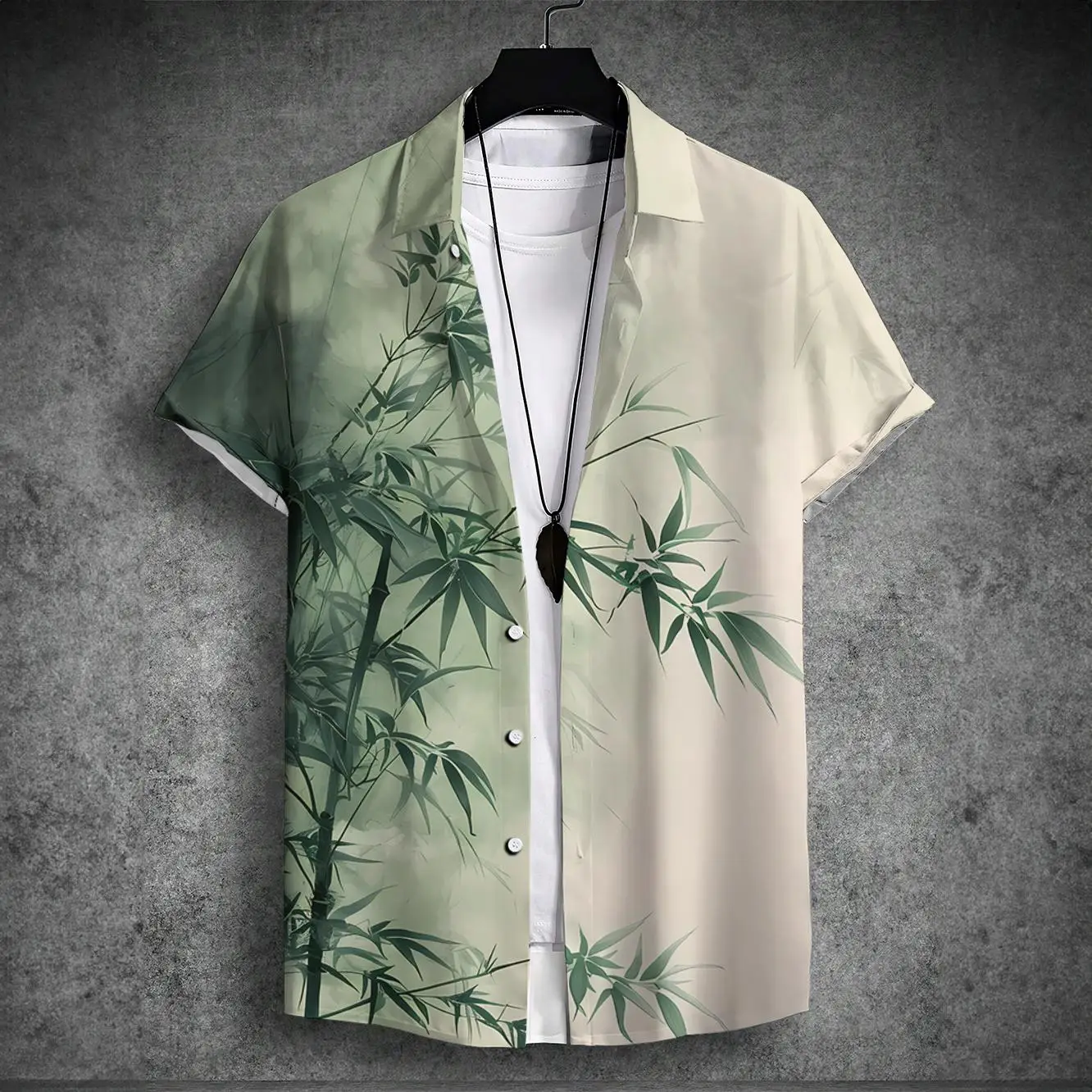 2024 new men's short-sleeved shirt Chinese style printed men's Hawaiian lapel top large size casual and comfortable men's shirt 6
