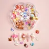 1Box Mixed Cute Simulated Dessert Candy Butterfly Nail Art Decorations 3D Resin Cartoon Cat Fish Bear Nail Charms Supplies 6