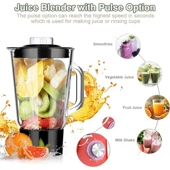 Stand Mixer, BABROUN 6 IN 1 Multifunctional Electric Kitchen Mixer with 6.5QT Stainless Steel Bowl, 1.5L Glass Jar, Meat Grinder 5