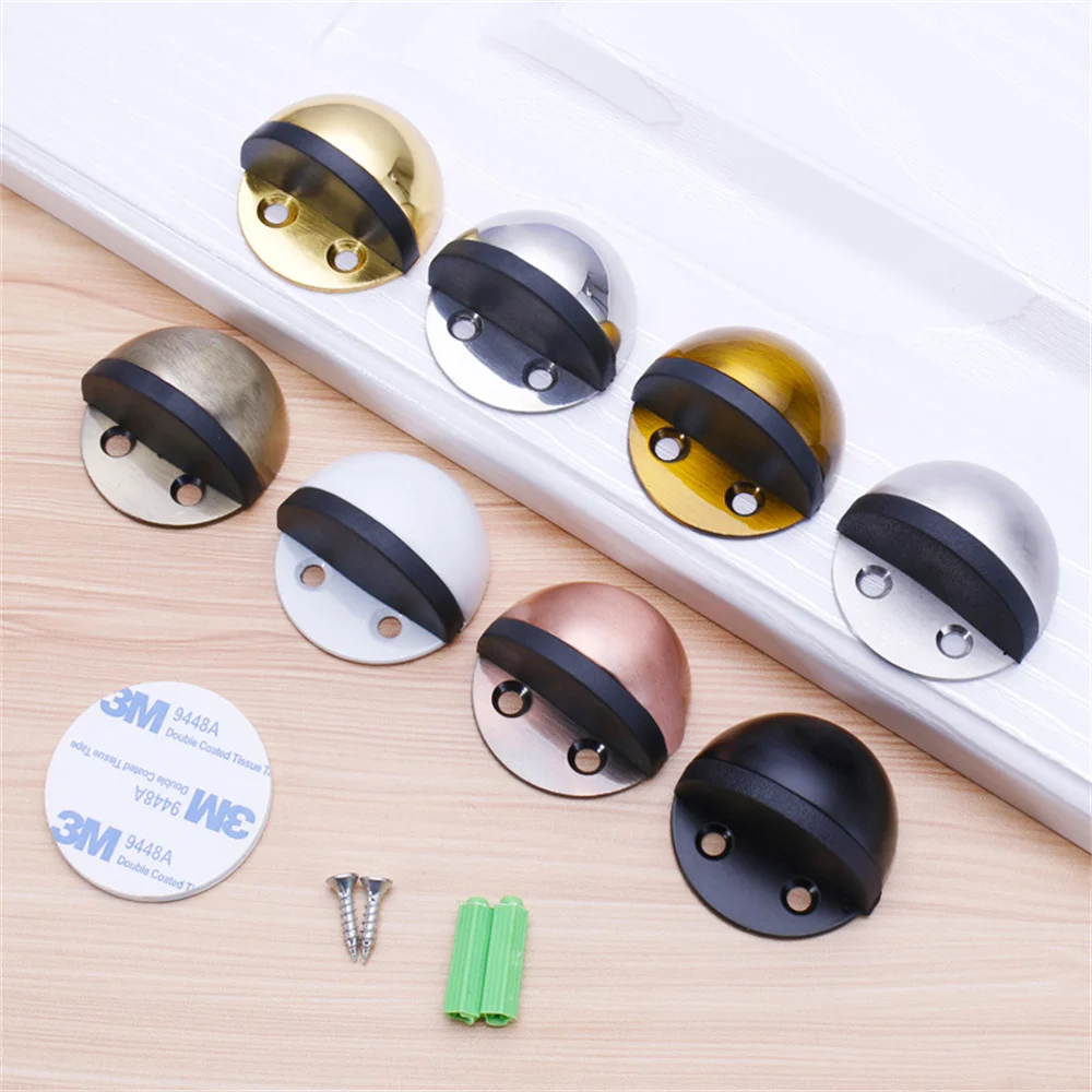 Stainless Steel Rubber Magnetic Door Stopper Non Punching Sticker Hidden Door Holders Floor Mounted Nail-free Stops door stopper magnetic door stopper